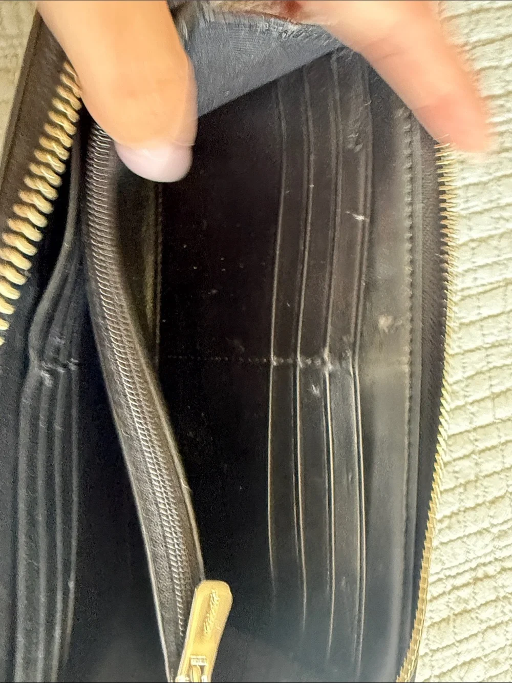 !!SOLD!! Coach Black Signature Zip Wallet with silver Logo